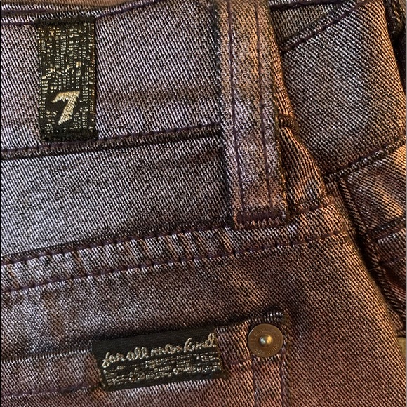 7 For All Mankind Purple Metallic Jeans - Picture 6 of 10
